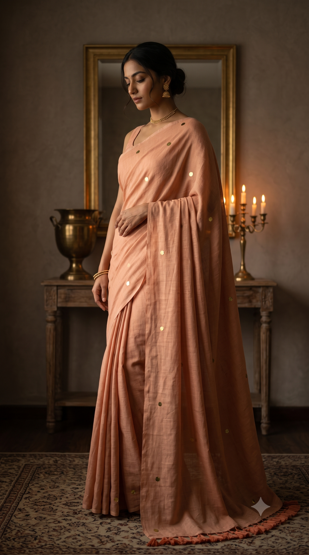 Aruna Peach Gini Mul