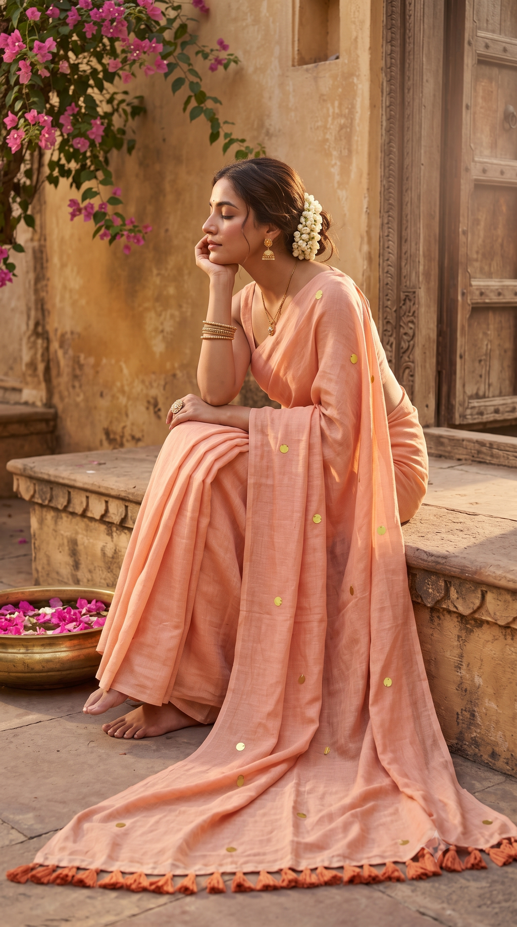 Aruna Peach Gini Mul